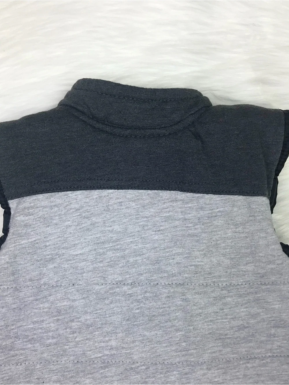 Toddler Boys Puffer Zip Up Gray & Lime Green Vest Size 24M